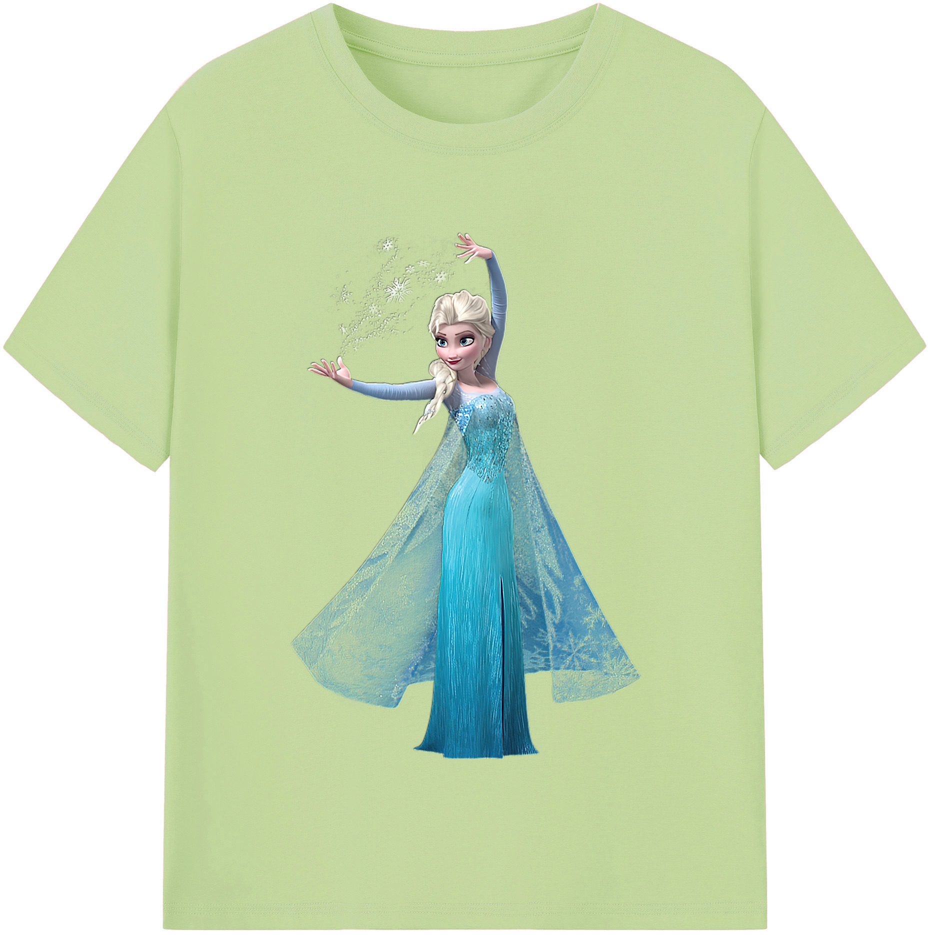 （画像用） アナと雪の女王 アンナ エルサ Frozen Anna Elsa 綿100％半袖Tシャツ（フロントプリント）